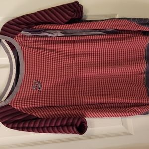 CARMIM Unique Shirt Mixed Print Stripe Checks Ribbon Embroidered Medium